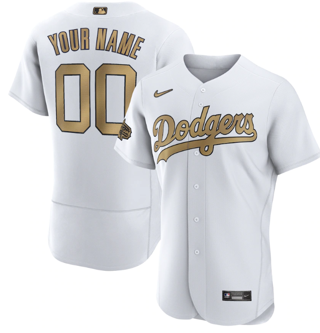 Men's Los Angeles Dodgers Active Player Custom 2022 All-Star White Flex Base Stitched Baseball Jersey